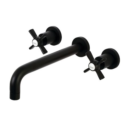 Kingston Brass Roman Tub Faucet, Matte Black, Wall Mount KS8020ZX